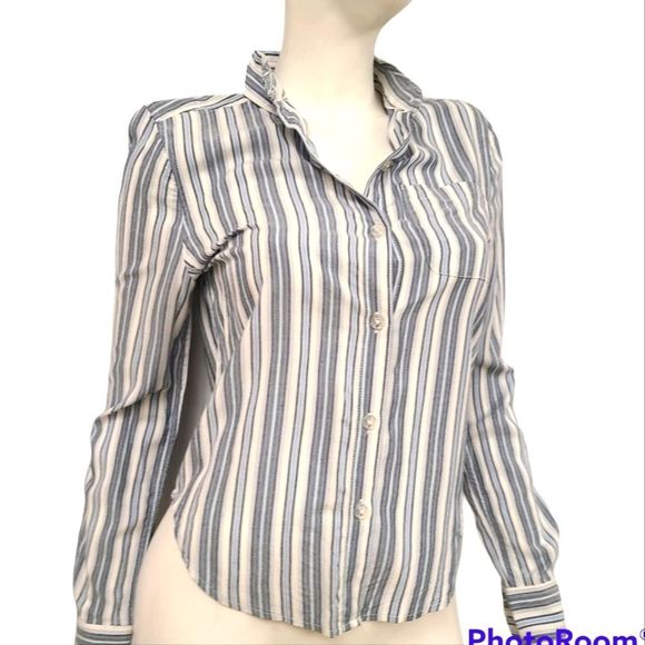 Aeropostale Striped Button Down Shirt size XS - Picture 2 of 8